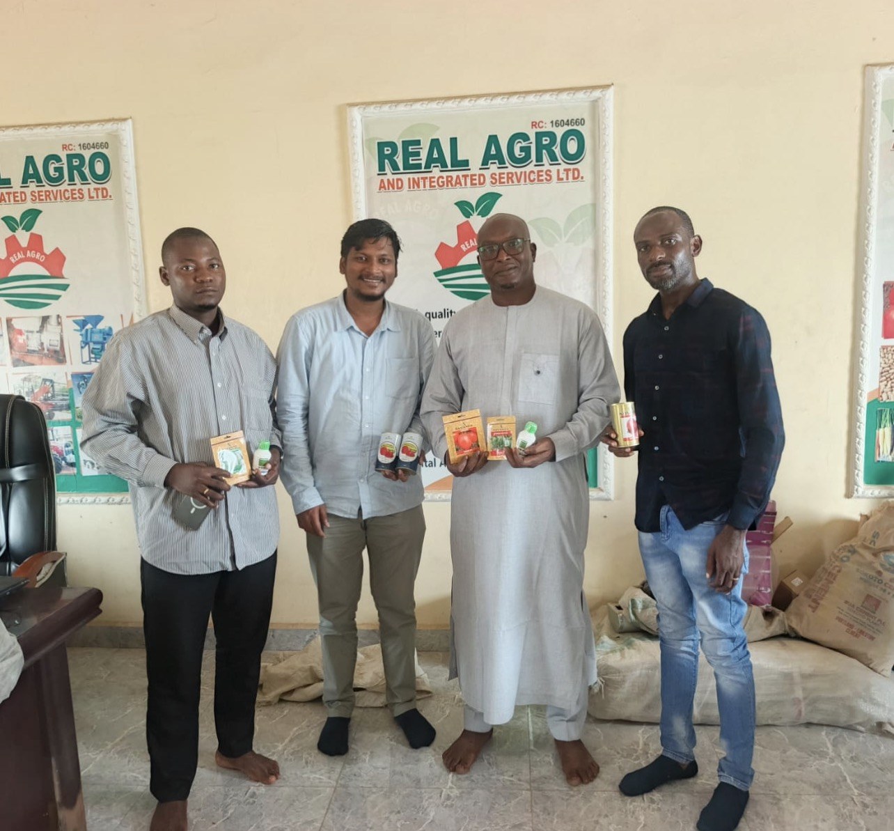 Partners and visitors at the Real Agro office
